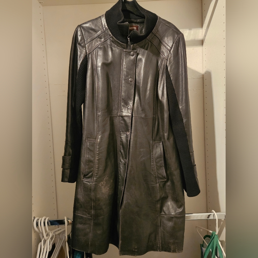 Danier women's leather car coat